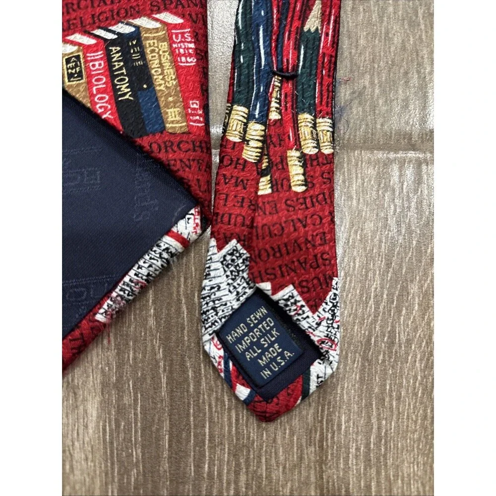 Men’s  Novelty Tie For Teacher Professor Academic Motif Books School‎
